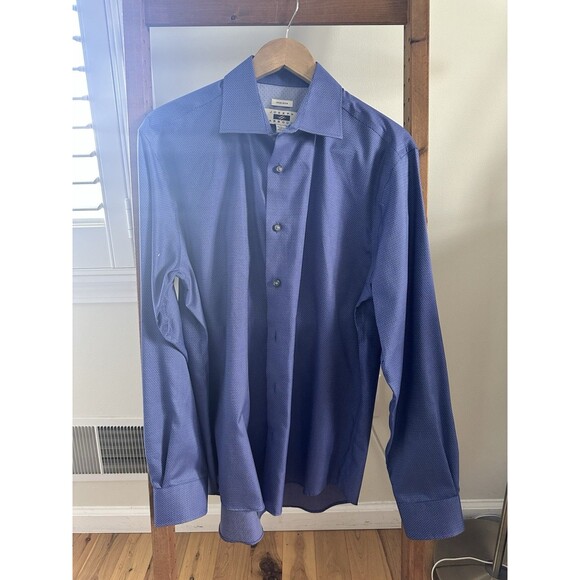 NEW Joseph Abboud MENS DRESS SHIRT- Blue Pattern Heritage - Large Non-Iron NWT - Picture 1 of 4